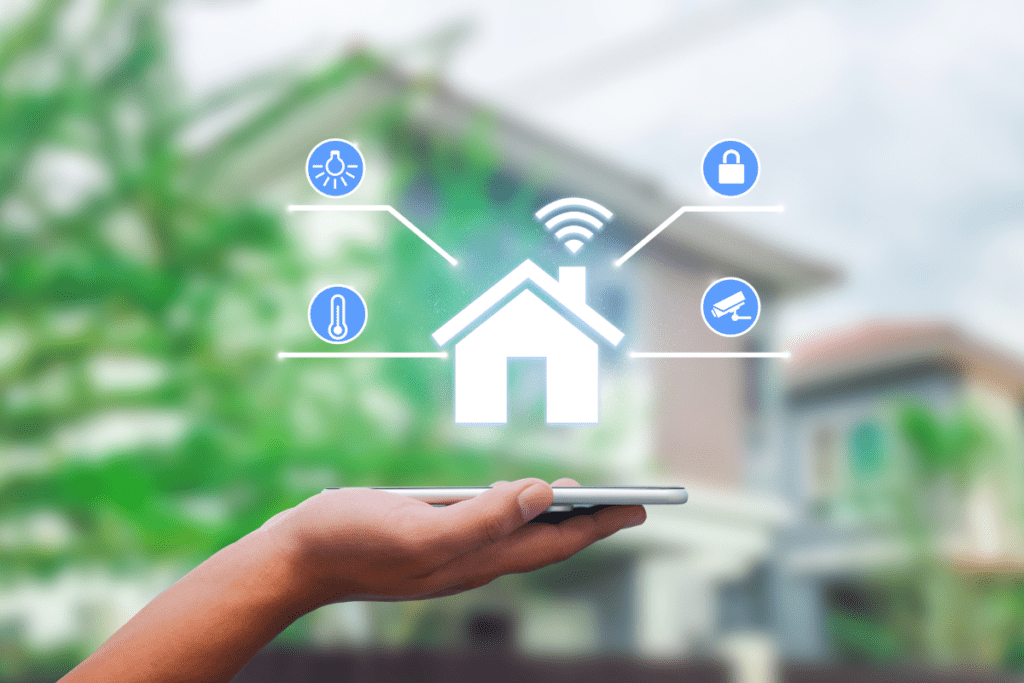 Smart home security controlled by a smart phone